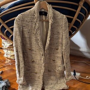 Zara Women's Cream Tweed Jacket